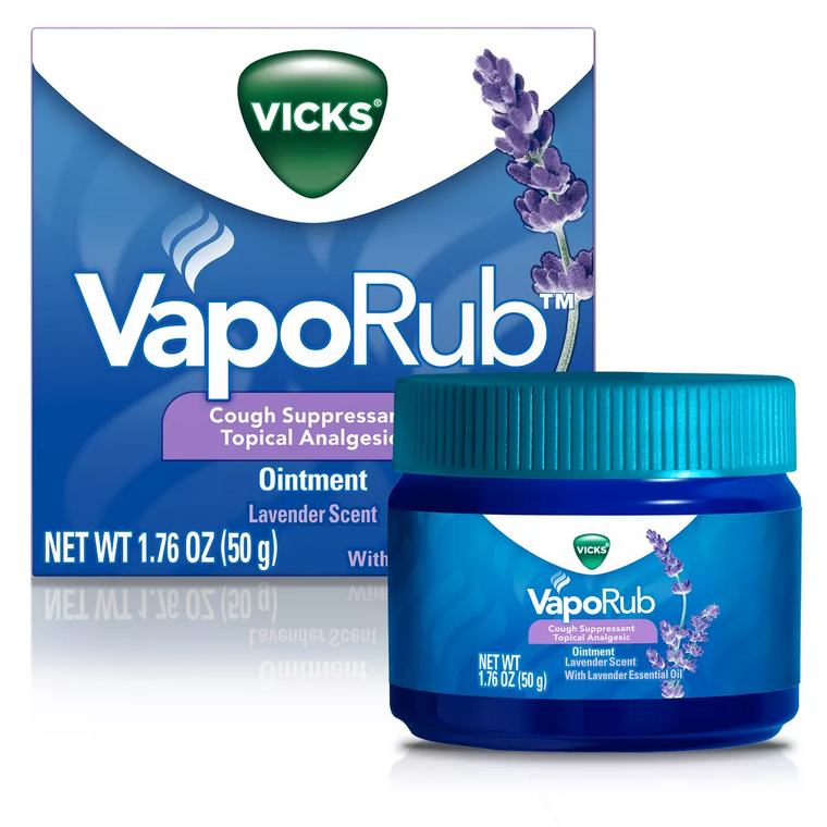 Vicks Vaporub, Lavender Scent, Cough Suppressant, Topical Chest Rub & Analgesic Ointment, 1.76 Oz