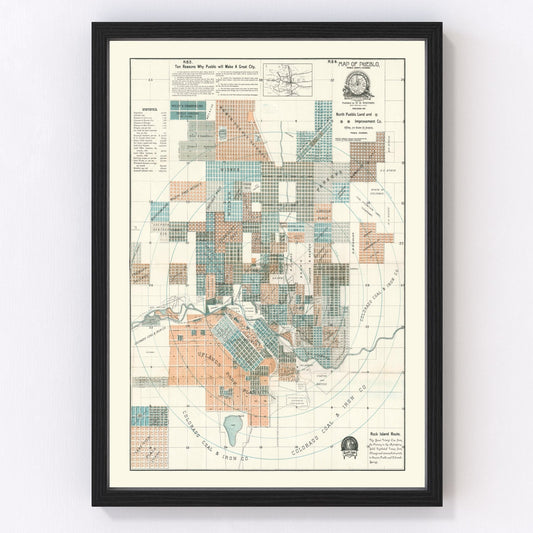 Vintage Map of Wayne Township, Marion County, Indiana 1922