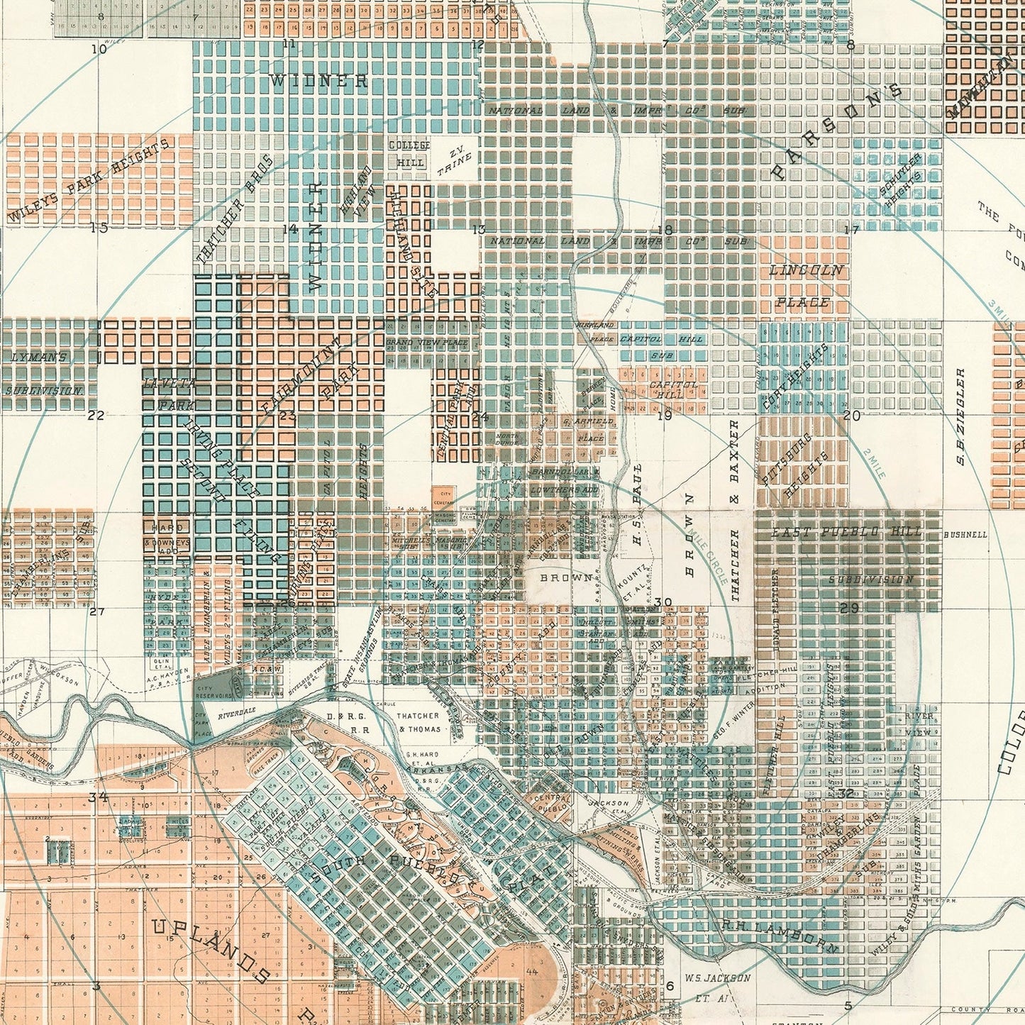 Vintage Map of Wayne Township, Marion County, Indiana 1922