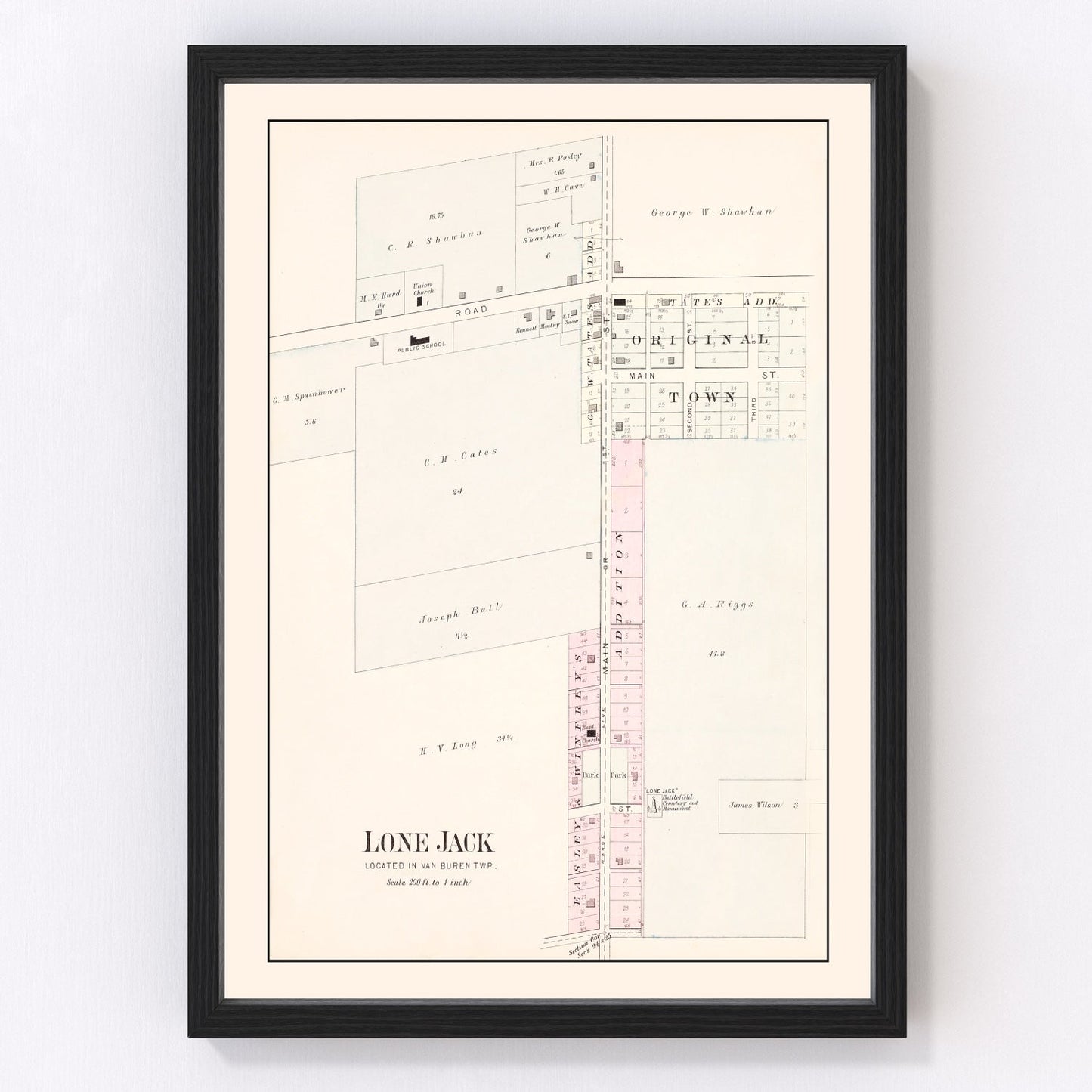 Vintage Map of Lone Jack, Missouri 1904