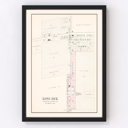 Vintage Map of Lone Jack, Missouri 1904