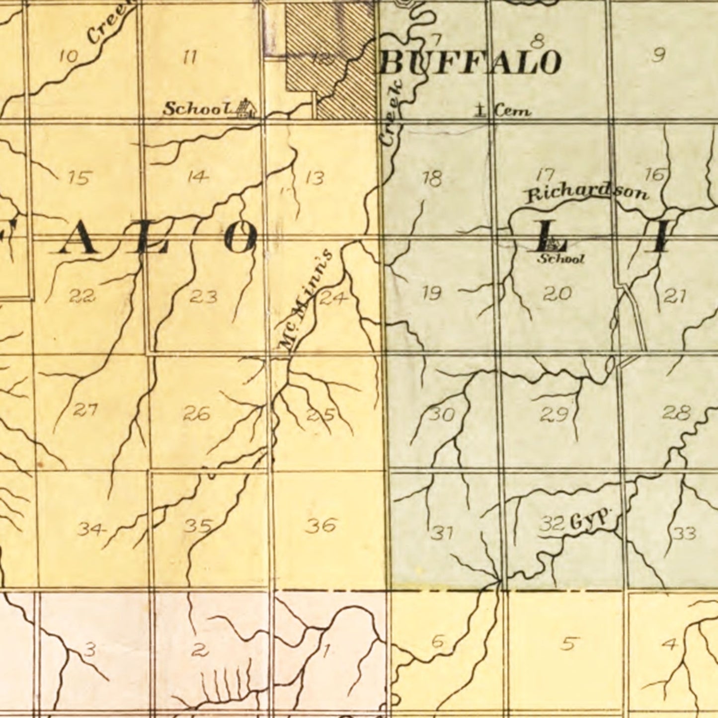 Vintage Map of Harper County, Oklahoma 1910
