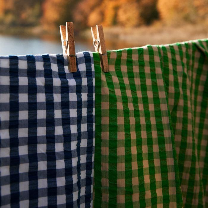 JUNA Bæk&Bølge Duvet Cover Set, Full, Dark Blue/White