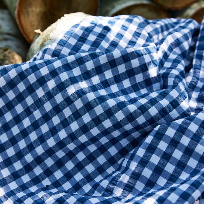 JUNA Bæk&Bølge Duvet Cover Set, King, Dark Blue/White