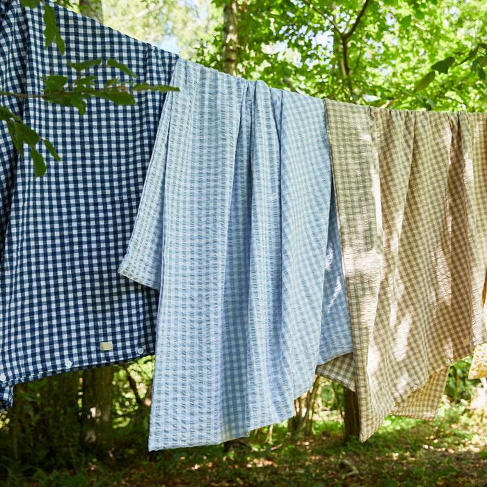 JUNA Bæk&Bølge Duvet Cover Set, King, Dark Blue/White