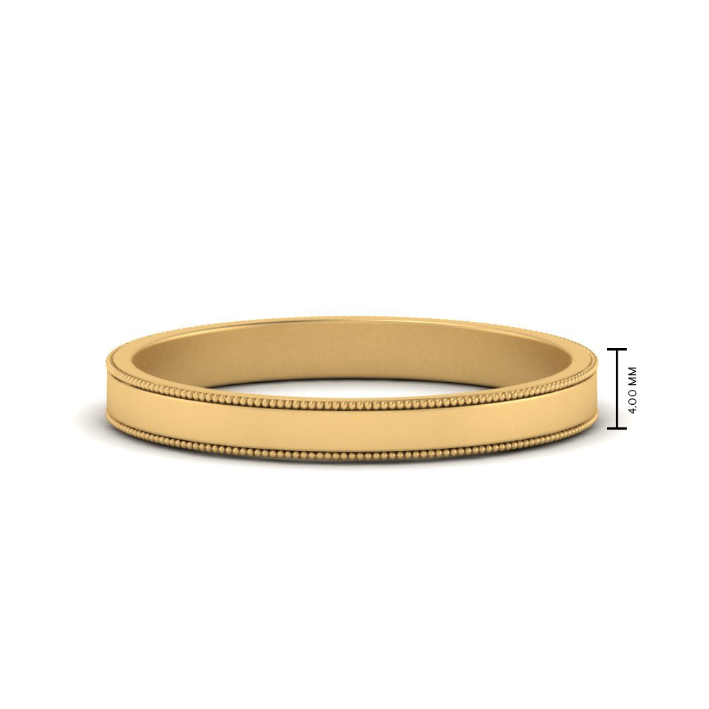 Flat Milgrain Mens Wedding Band
