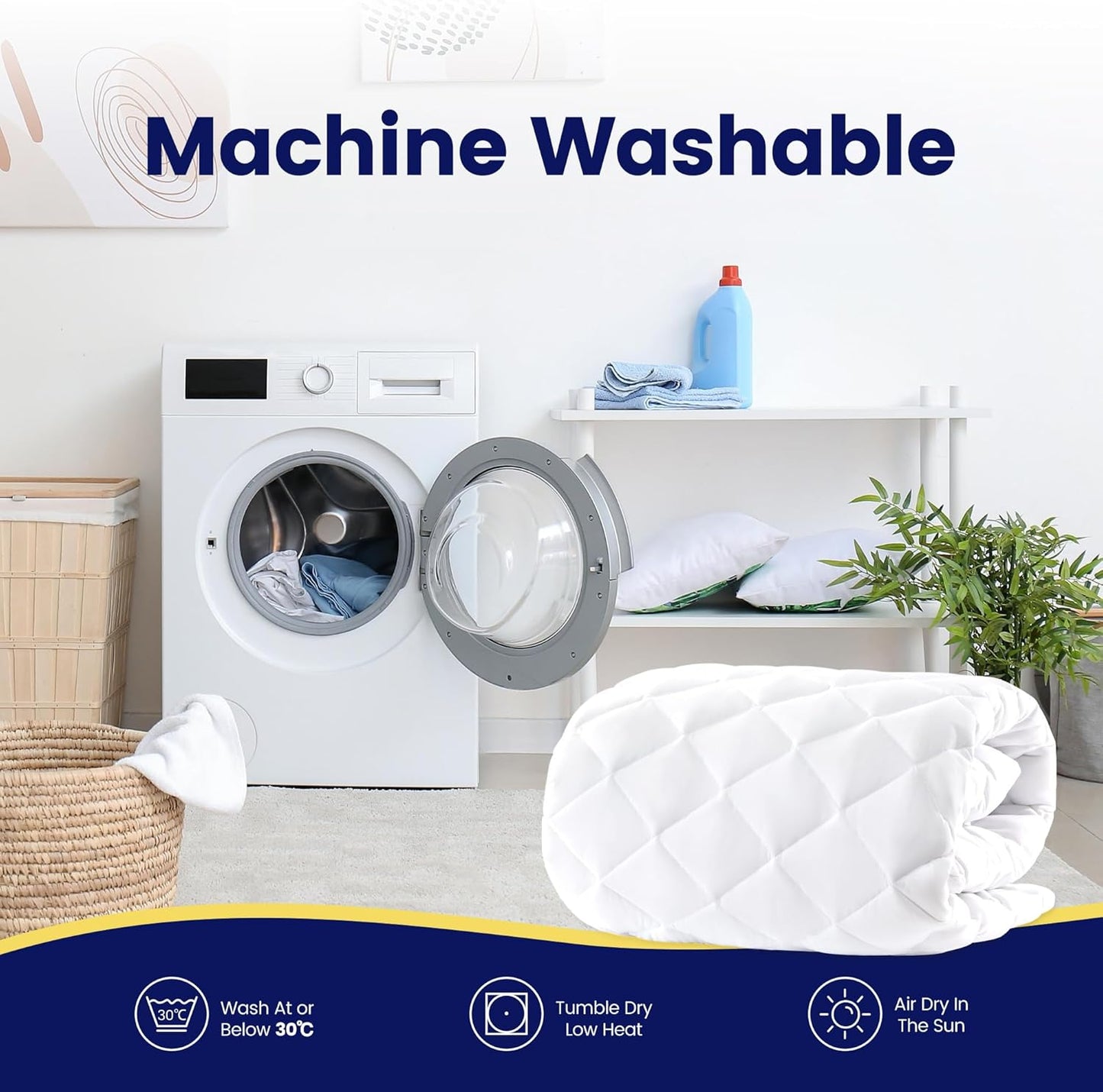 Quilted Fitted Mattress Protector, Mattress pad