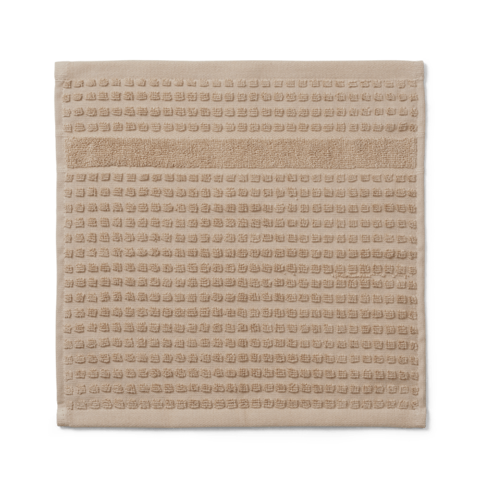 JUNA Check Washcloth, Sand