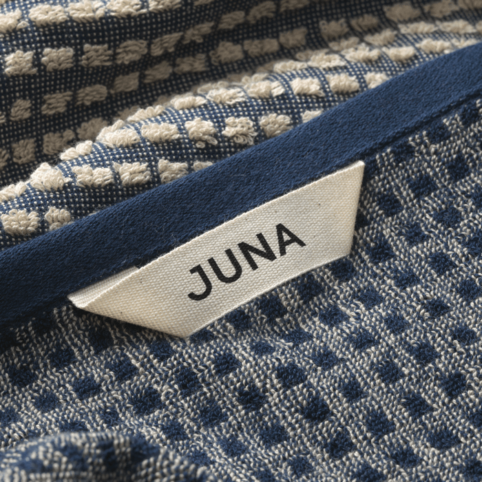 JUNA Check Hand Towel, Dark Blue