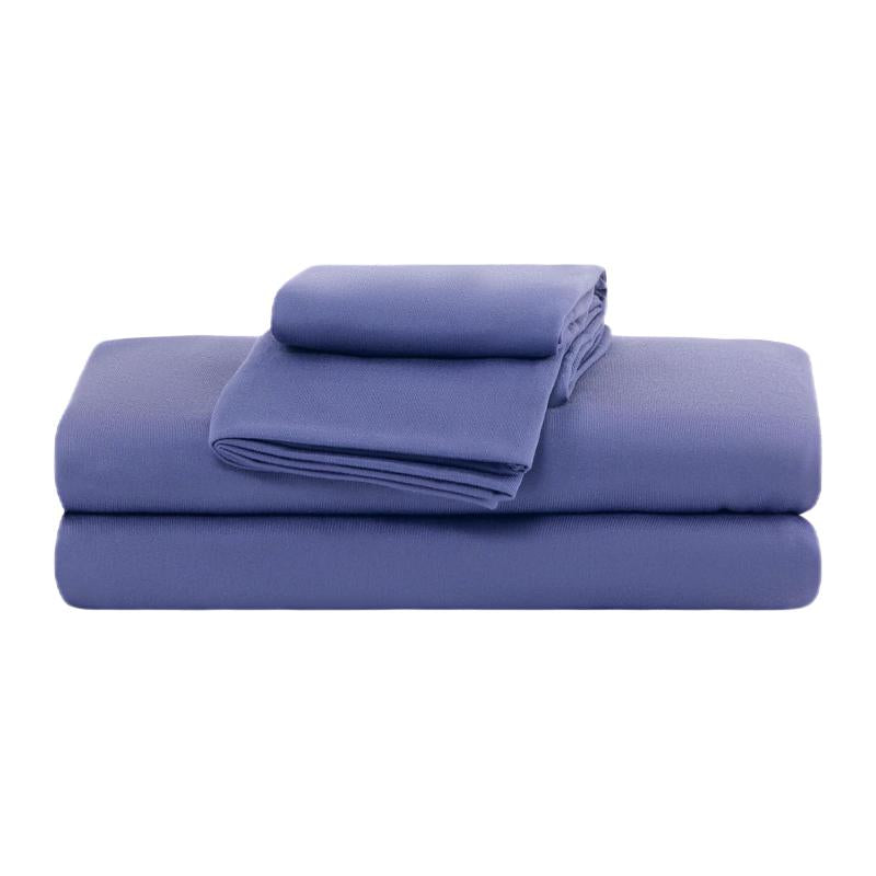 100% Microfiber Jersey Knit Sheet Set with Pillowcases-Navy