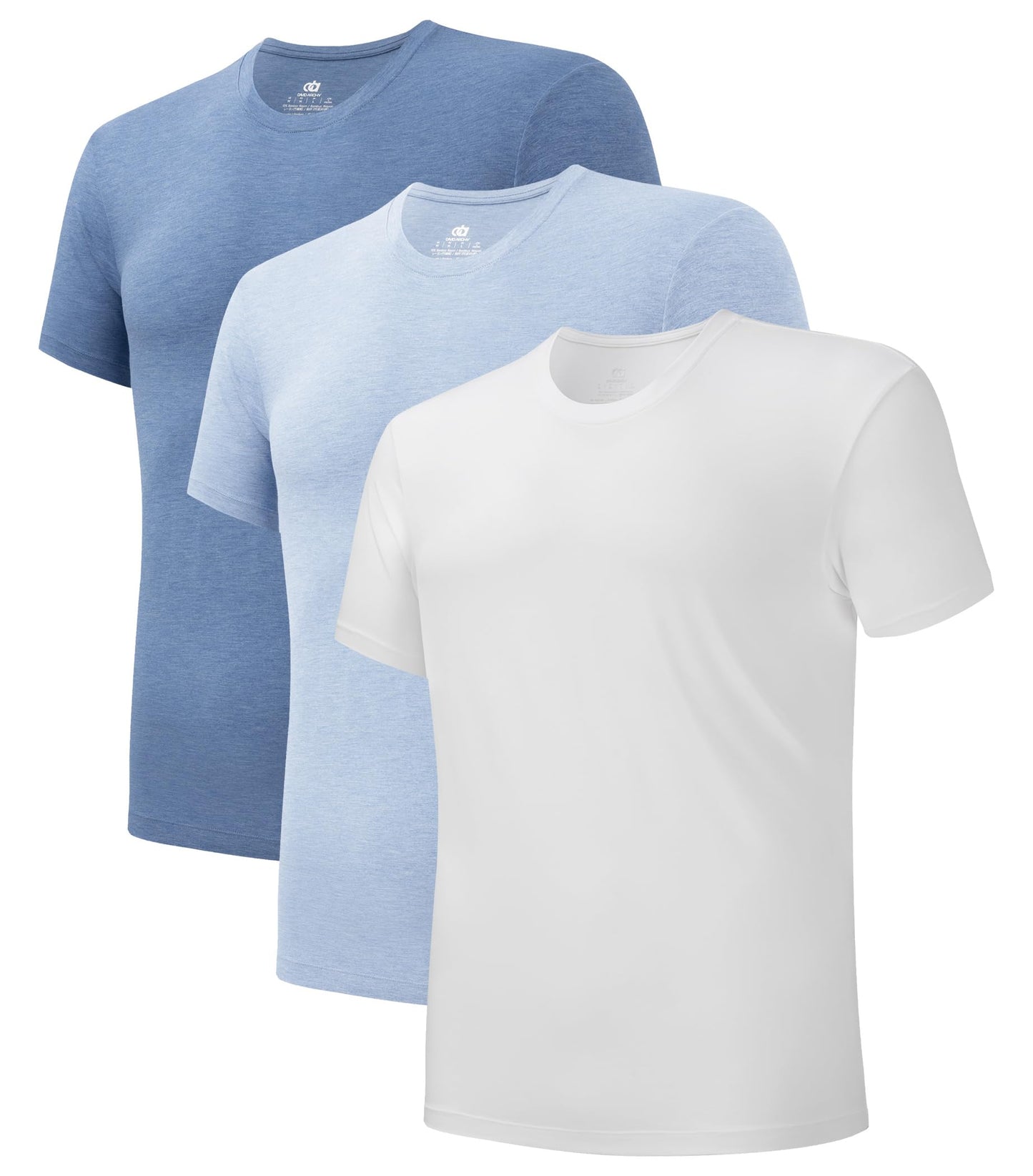 DAVID ARCHY Men's Undershirt Bamboo Rayon Moisture-Wicking Crewneck T-Shirts Stretch Tees for Men, 3 or 5 Pack