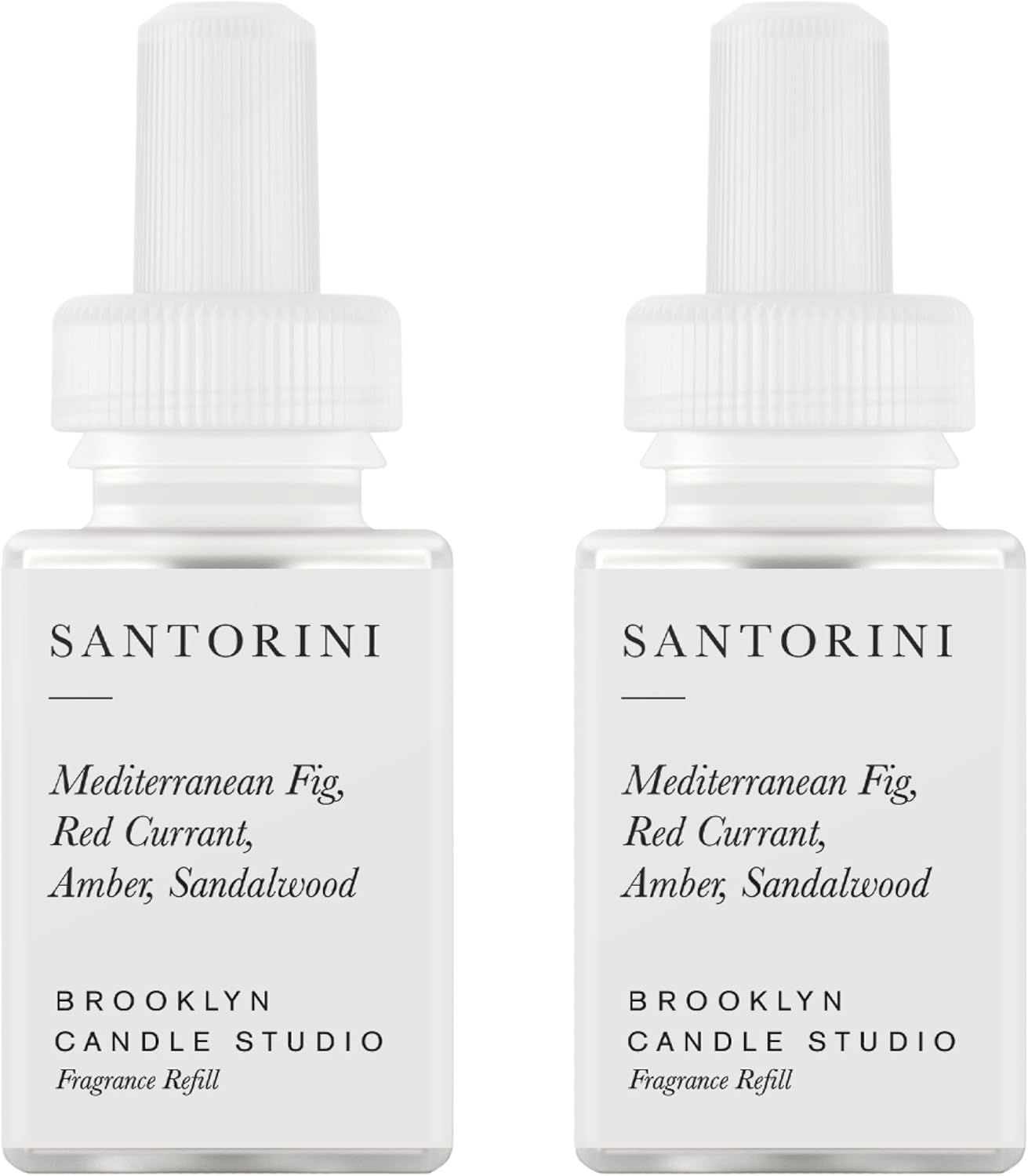 Pura & Brooklyn Candle Studio Home Scent Refill - Smart Air Diffuser - Up to 120-Hours of Luxury Fragrance per Refill - Home Essential - Clean & Safe Diffuser Fragrance - 2 Pack, Santorini