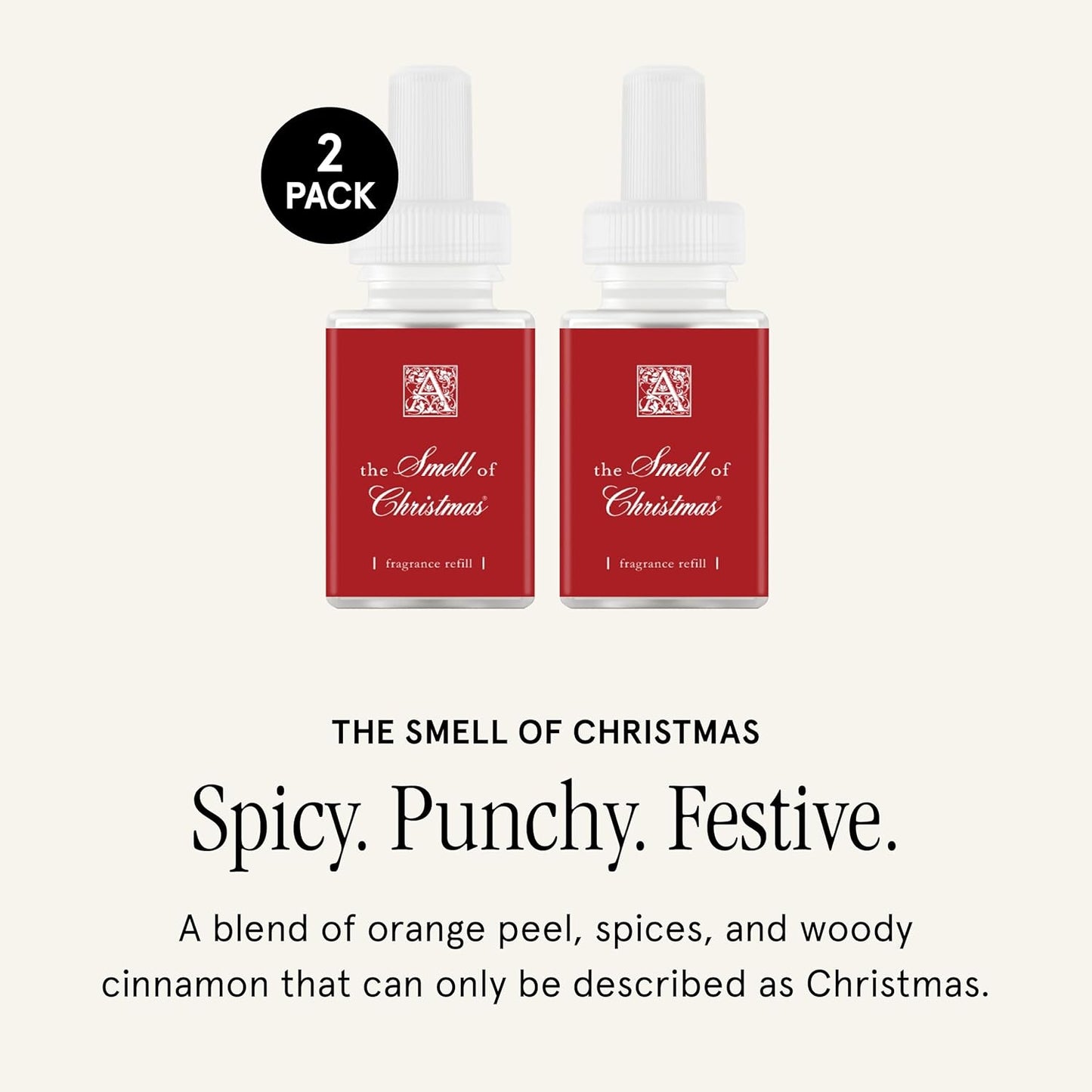 Pura and Aromatique - Fragrance for Smart Home Air Diffusers - Room Freshener - Aromatherapy Scents for Bedrooms & Living Rooms - Odor Eliminator - 2 Pack - The Smell of Christmas