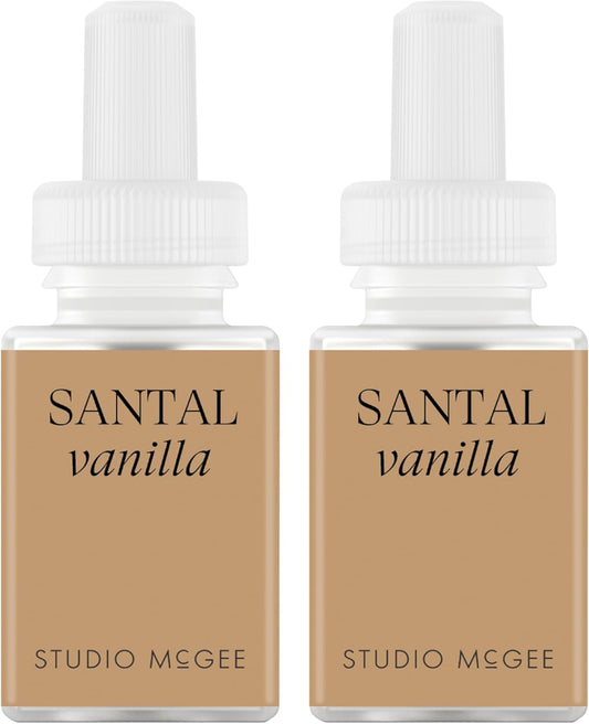 Pura x Studio McGee Home Scent Refill - Smart Air Diffuser - Up to 120-Hours of Luxury Fragrance per Refill - Home Essential - Clean & Safe Diffuser Fragrance - 2 Pack, Santal Vanilla