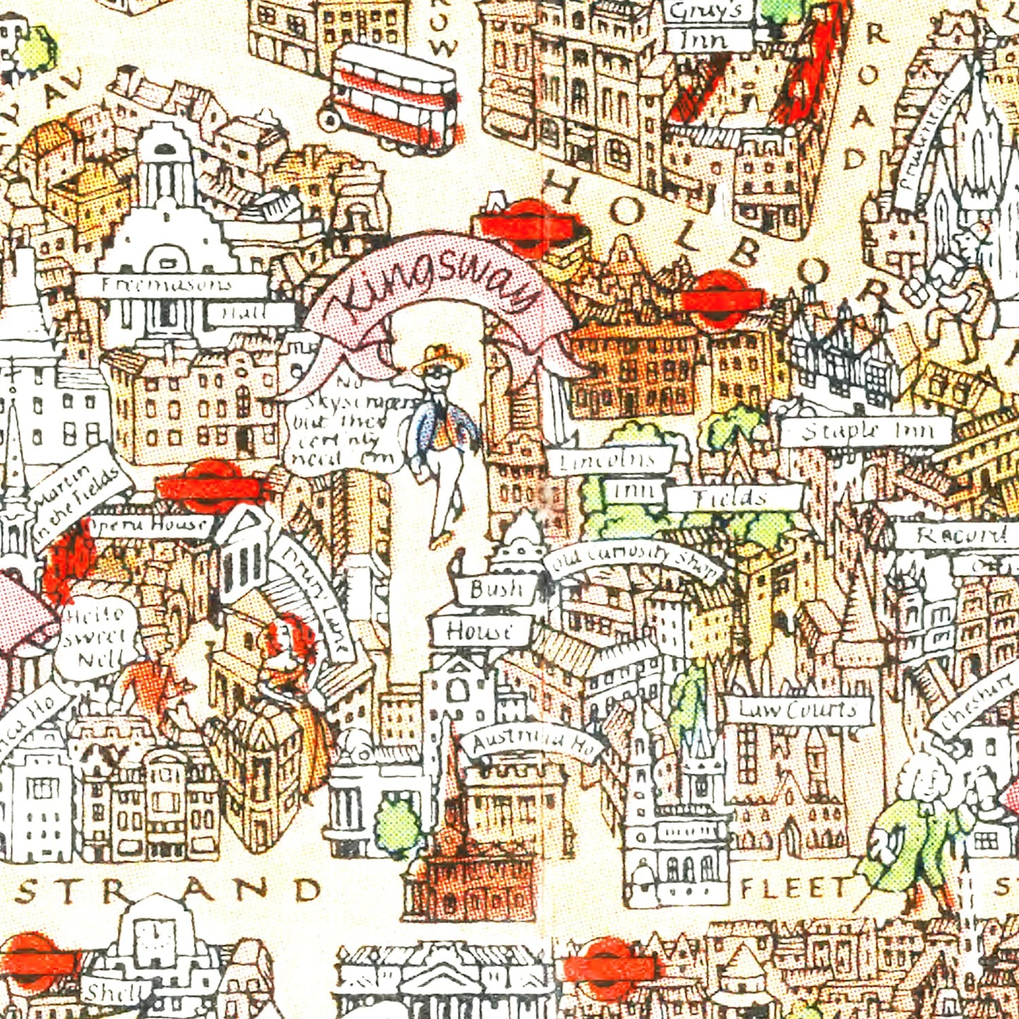 Vintage Map of London, England 1948