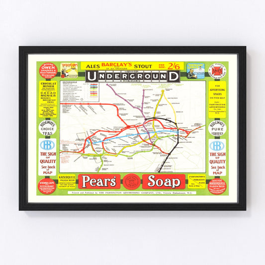 Vintage Railroad Map of London 1908