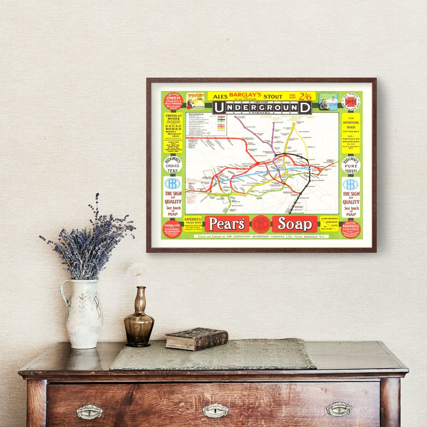 Vintage Railroad Map of London 1908