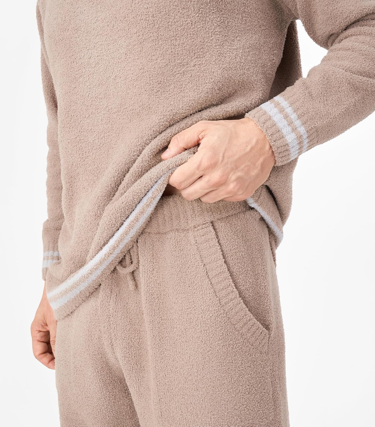 DAVID ARCHY Mens Pajamas Set Ultra-Soft Fleece Pajamas Warm Sleepwear Long Sleeve Lounge Set with Pockets