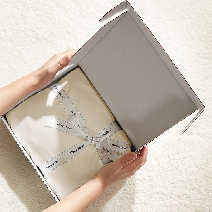 100% Microfiber Jersey Knit Sheet Set with Pillowcases-Beige