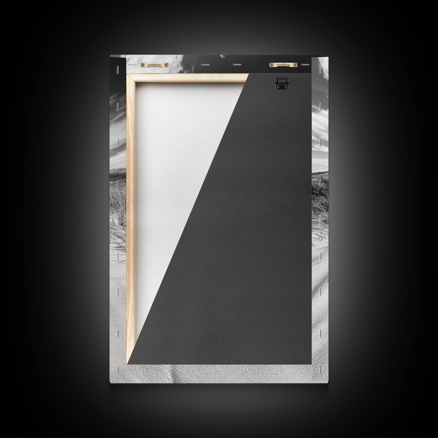 Desert Footprints Path, Dune Art, Wanderlust Vibes, Monochrome Landscape, Framed Canvas Print, Bedroom Wall Decor, Minimalist Travel