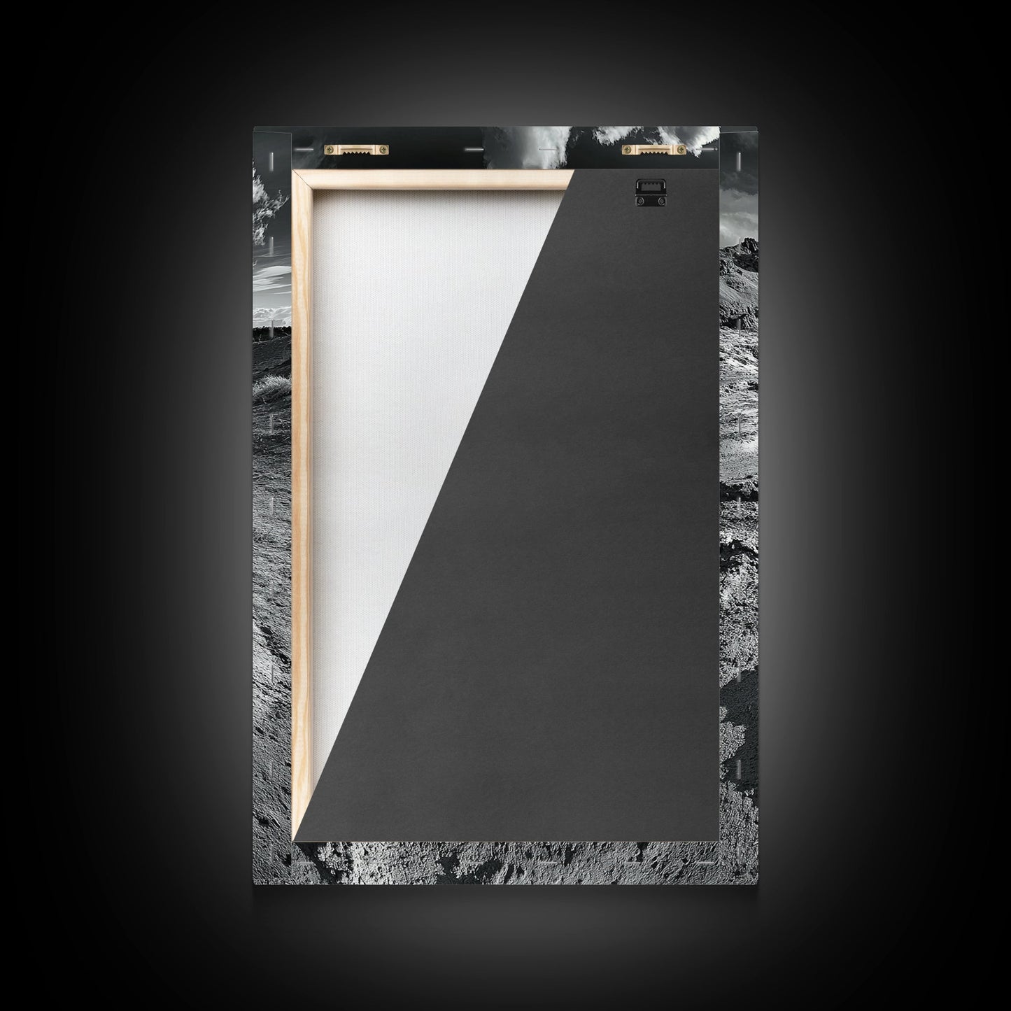 Desert Crater Scene, Surreal Landscape Art, Earth Tone Vibe, Minimalist Nature, Framed Canvas Print, Office Wall Decor, Modern Western Style