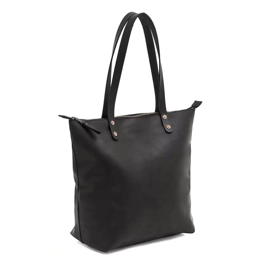 Eden LARGE Leather Tote Bag - Zippered
