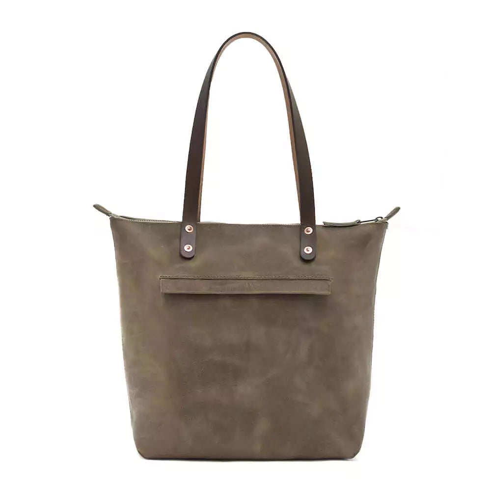 Eden LARGE Leather Tote Bag - Zippered
