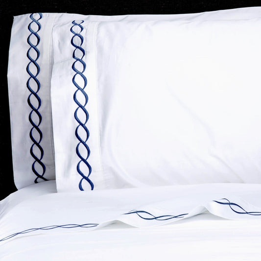600 Thread Count Rope Embroidered Pillowcase Pair
