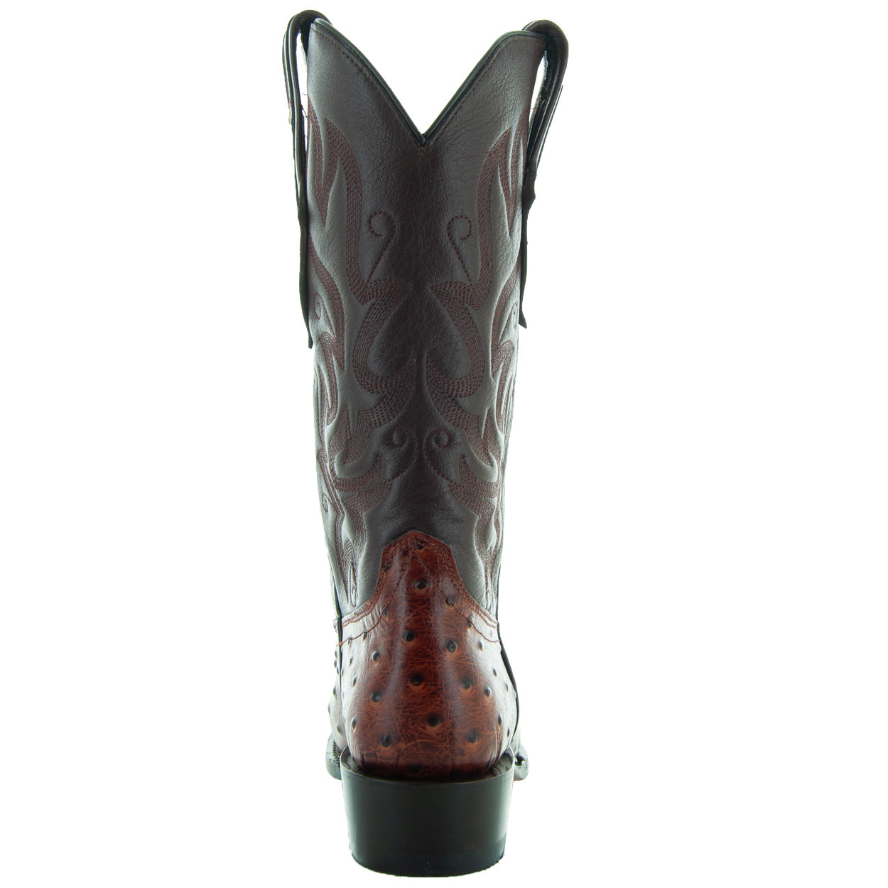 Men's Cognac Ostrich Print Cowboy Boots (H7002)
