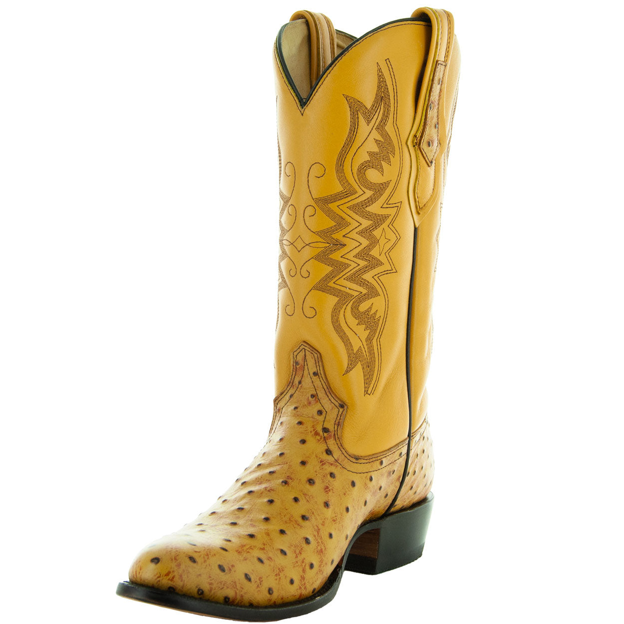 Men's Mantequilla Ostrich Print Cowboy Boots (H7002)