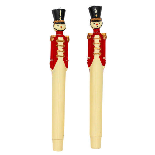 Pair of Handpainted Red Royal Guard Candles – Case of 10 Packs