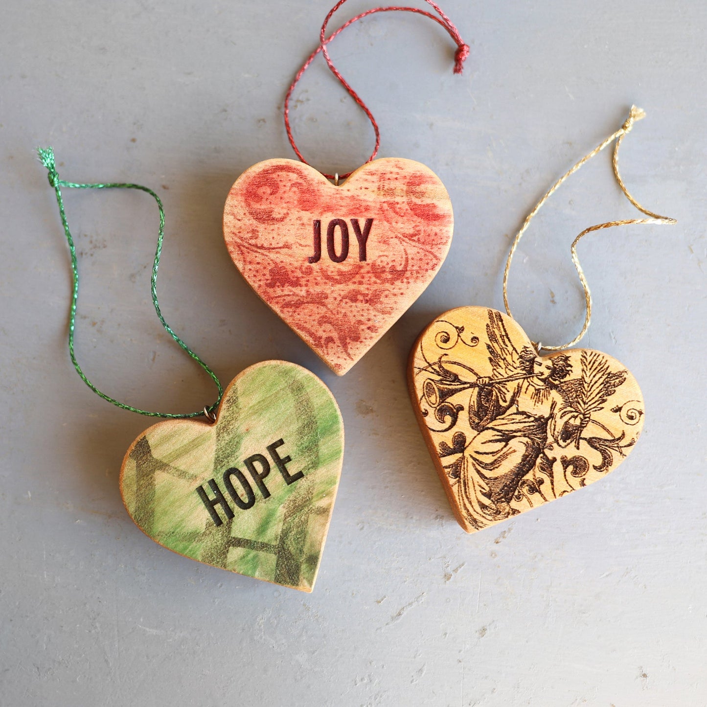 Christmas Carol Heart Ornaments