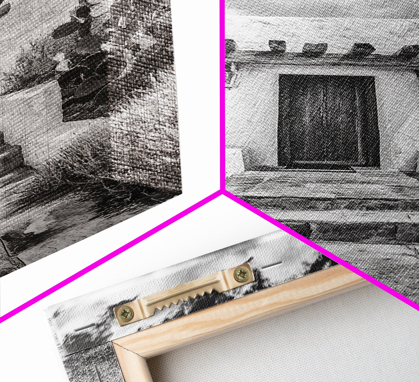 Desert Doorway, Rustic Adobe, Southwestern Style, Framed Canvas Print, Entryway Art, Neutral Wall Art, Minimalist Home Decor