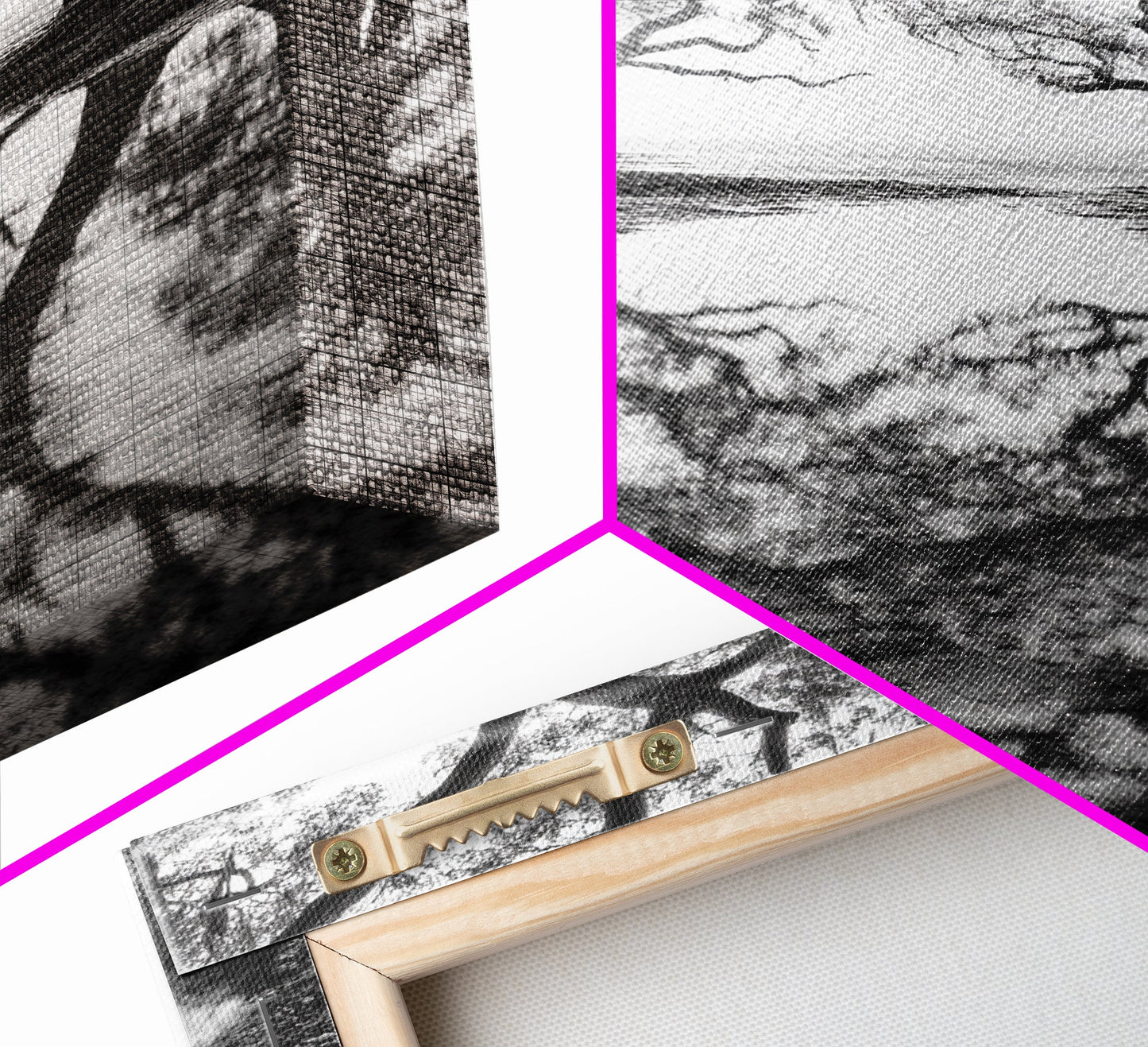 Misty Forest Trees, Reflection Photography, Nature Landscape, Canvas Print, Neutral Tones, Bedroom Wall Decor, Moody Autumn Forest Art