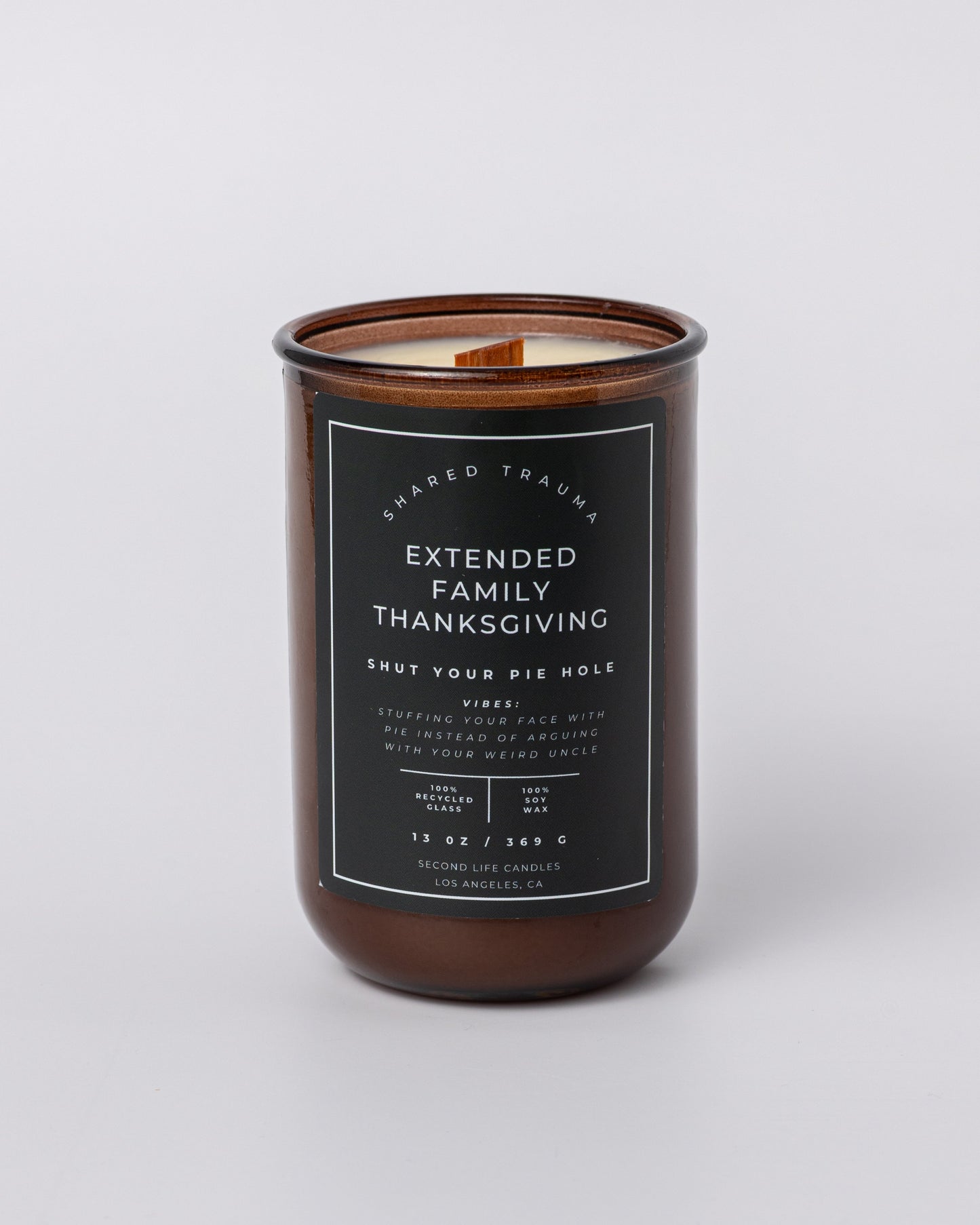13 oz, Crackling Wood Wick - Shared Trauma: Extended Family Thanksgiving Candle