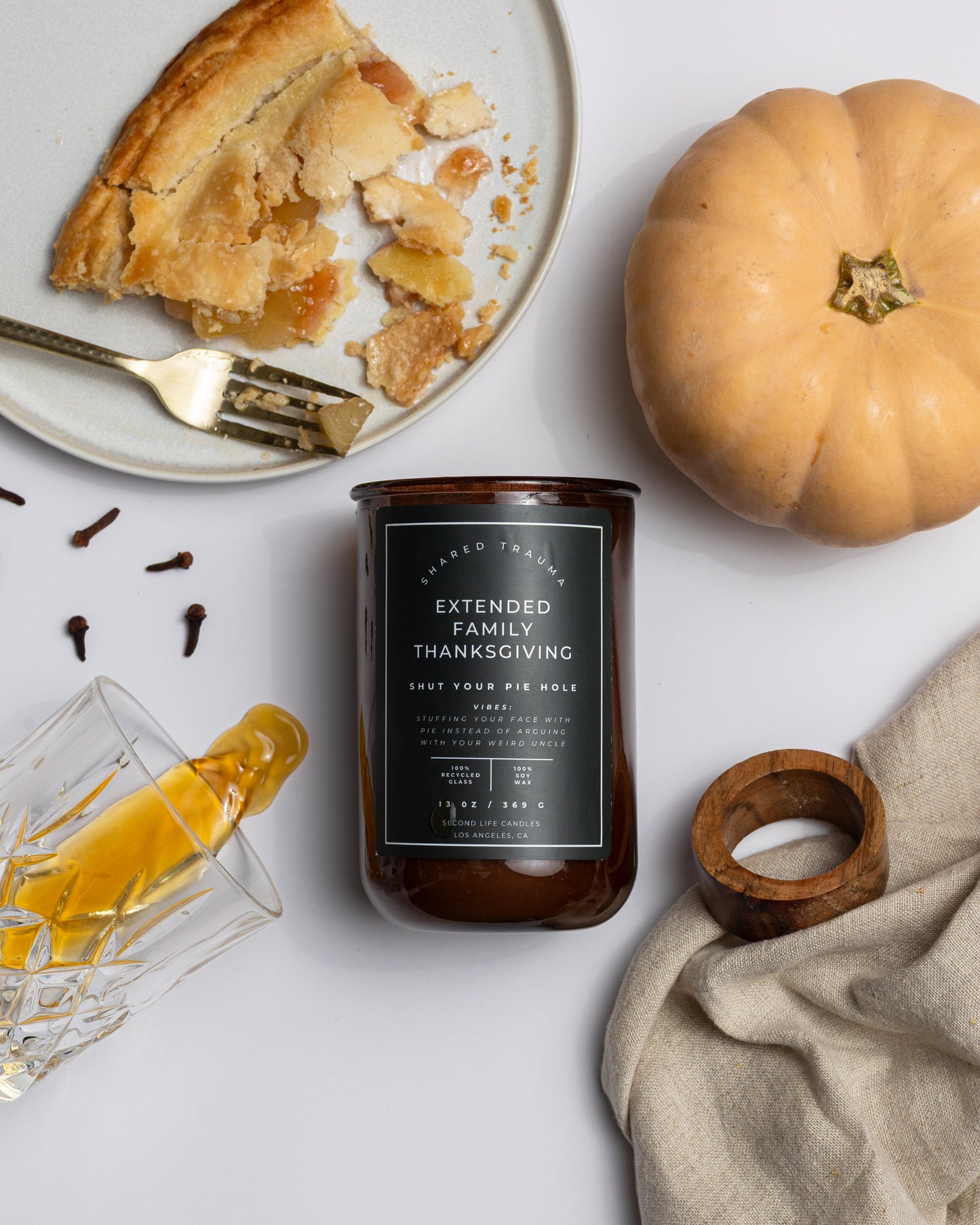 13 oz, Crackling Wood Wick - Shared Trauma: Extended Family Thanksgiving Candle