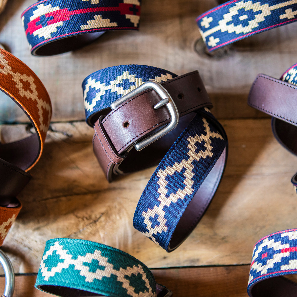 Corbina Chocolate Leather Woven Belt