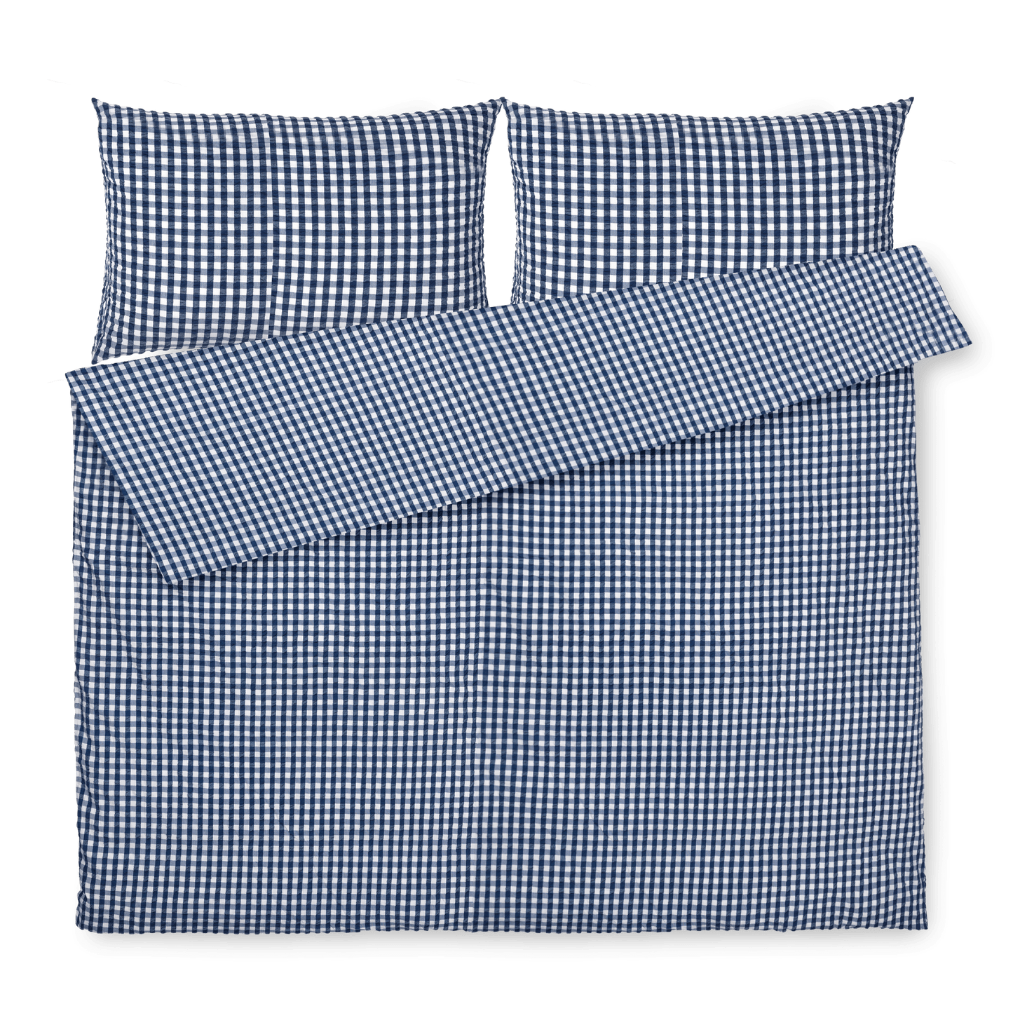 JUNA Bæk&Bølge Duvet Cover Set, Queen, Dark Blue/White