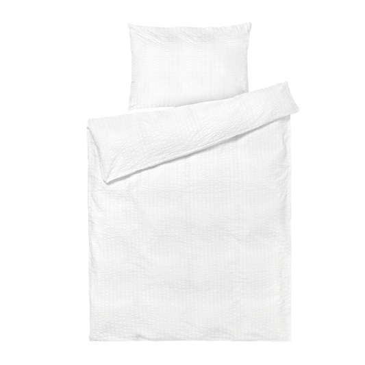 JUNA Bæk&Bølge Duvet Cover Set, Twin, White/White