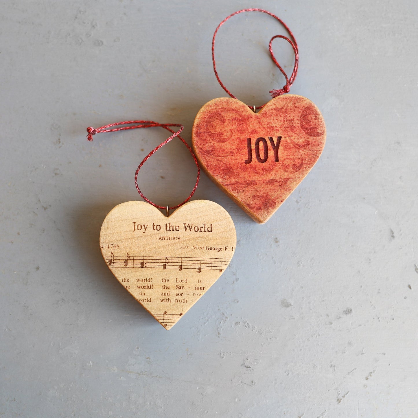 Christmas Carol Heart Ornaments