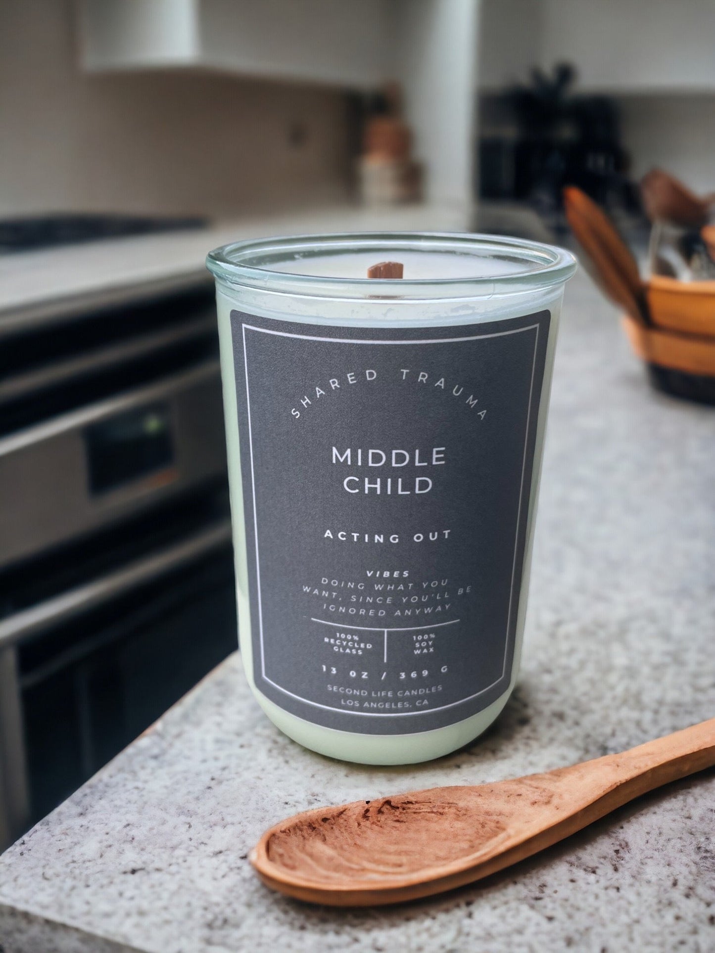 - 12.5 Oz, Crackling Wood Wick - Shared Trauma: Middle Child Candle
