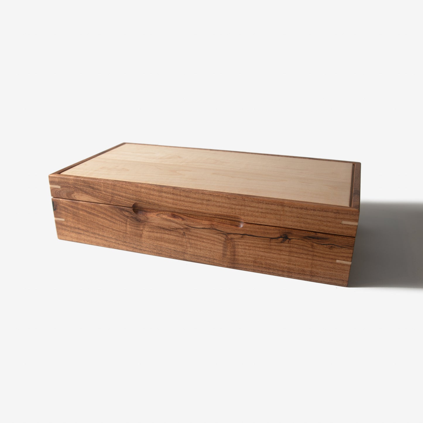 Watch Box - Desert Mesquite and Curly Maple - 8 Watch Compartments