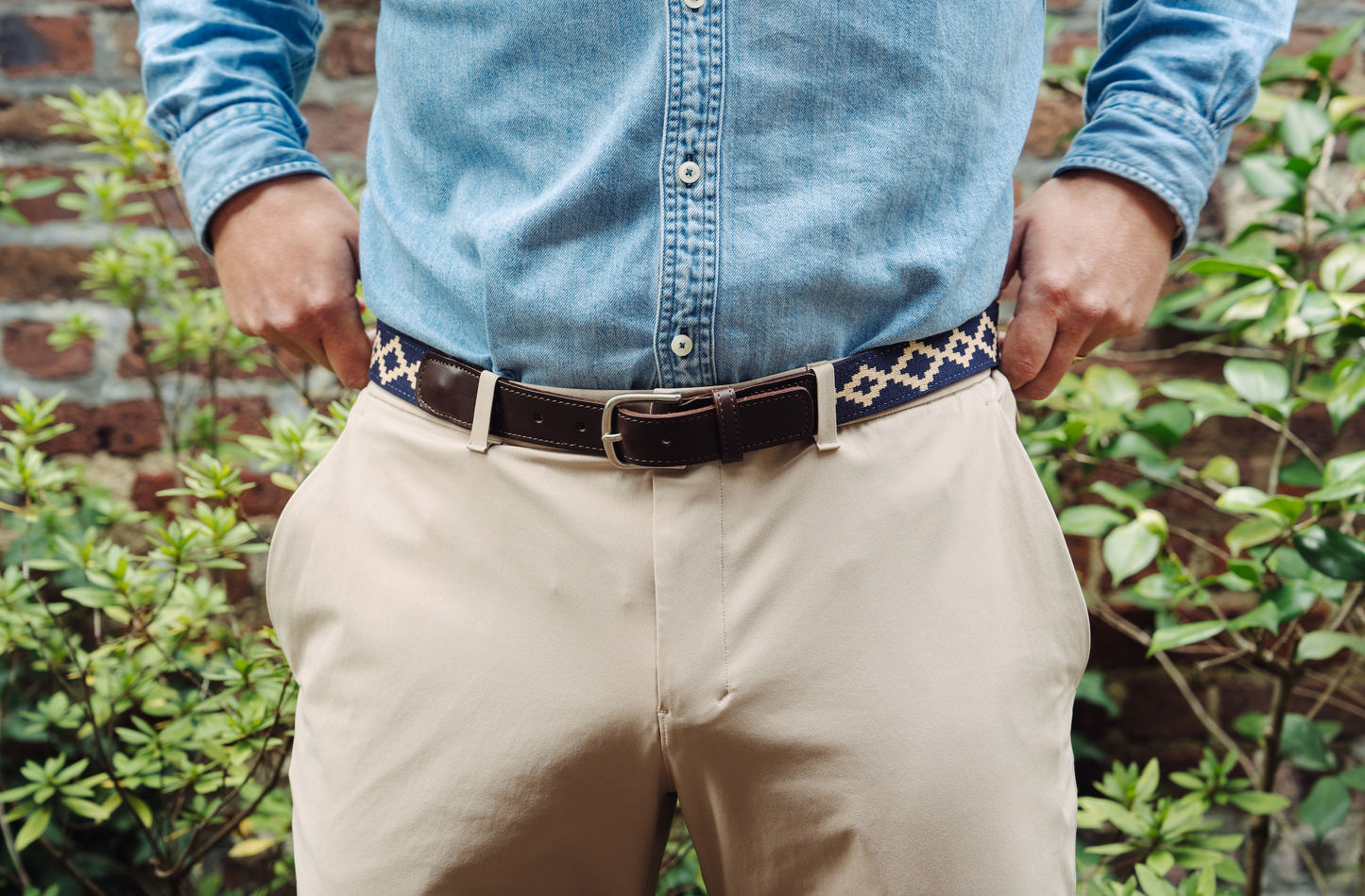 Corbina Chocolate Leather Woven Belt