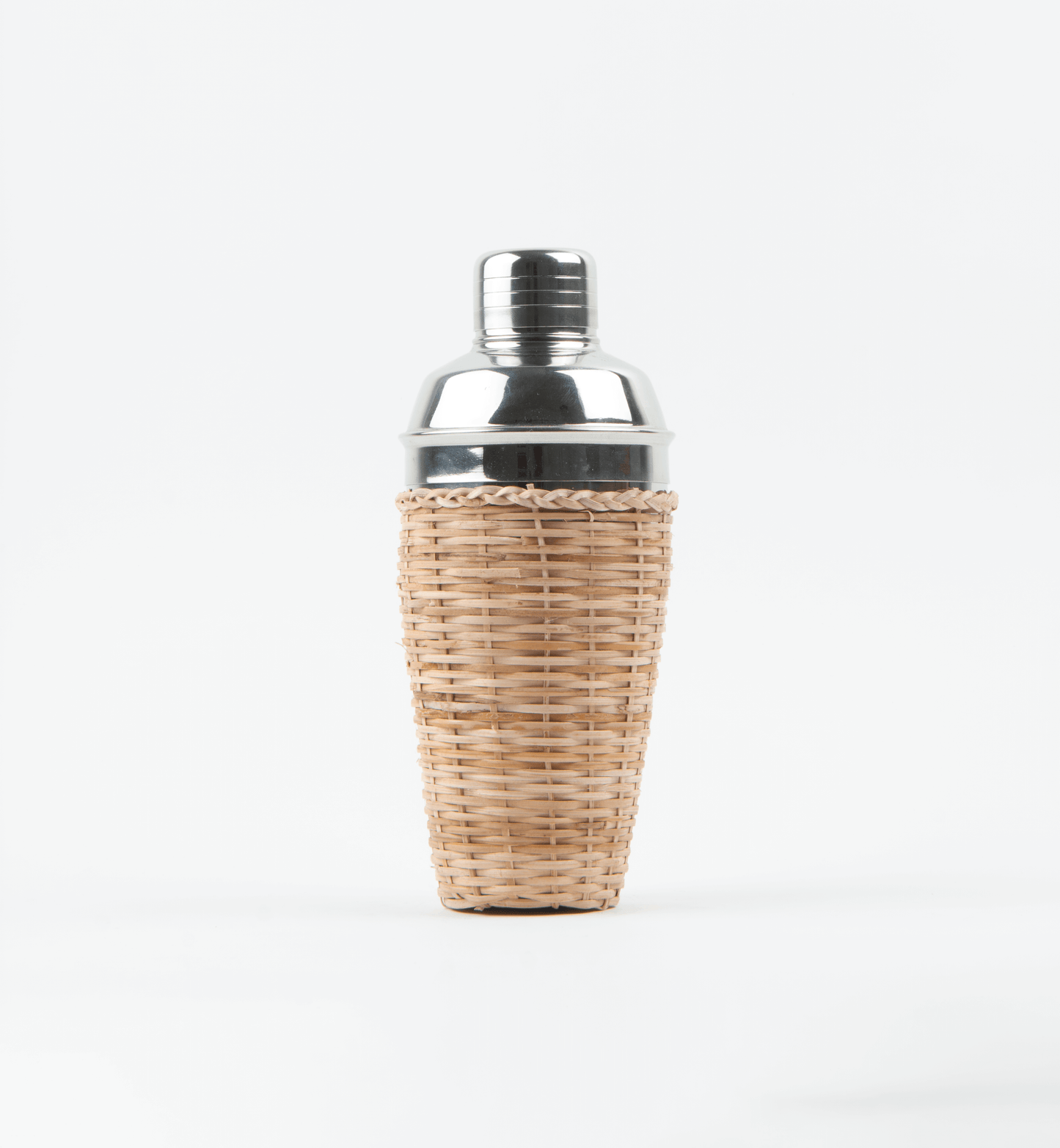 Stainless Steel Cocktail Shaker with Rattan Sleeve