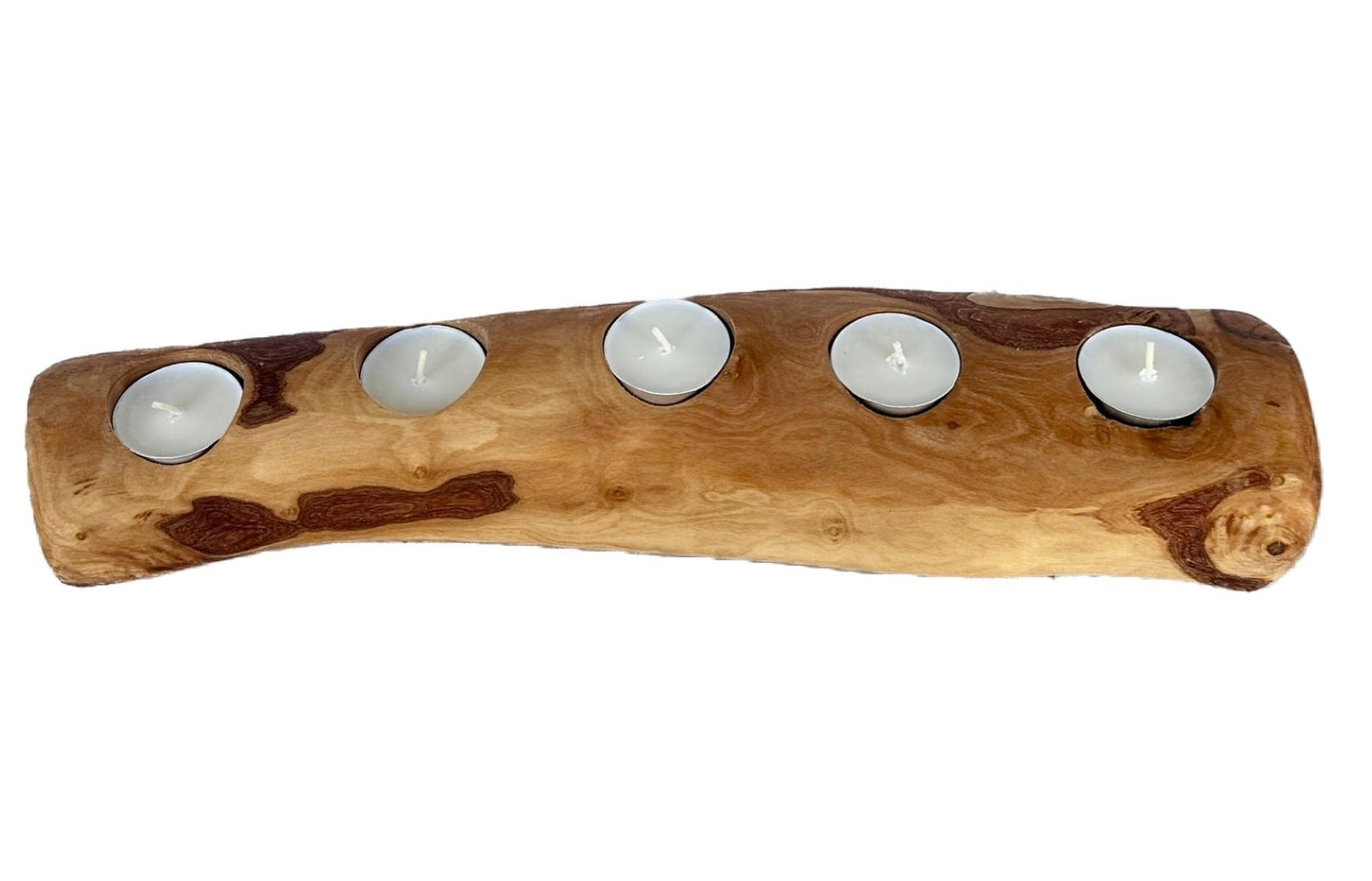 Olive Wood Candle Holder