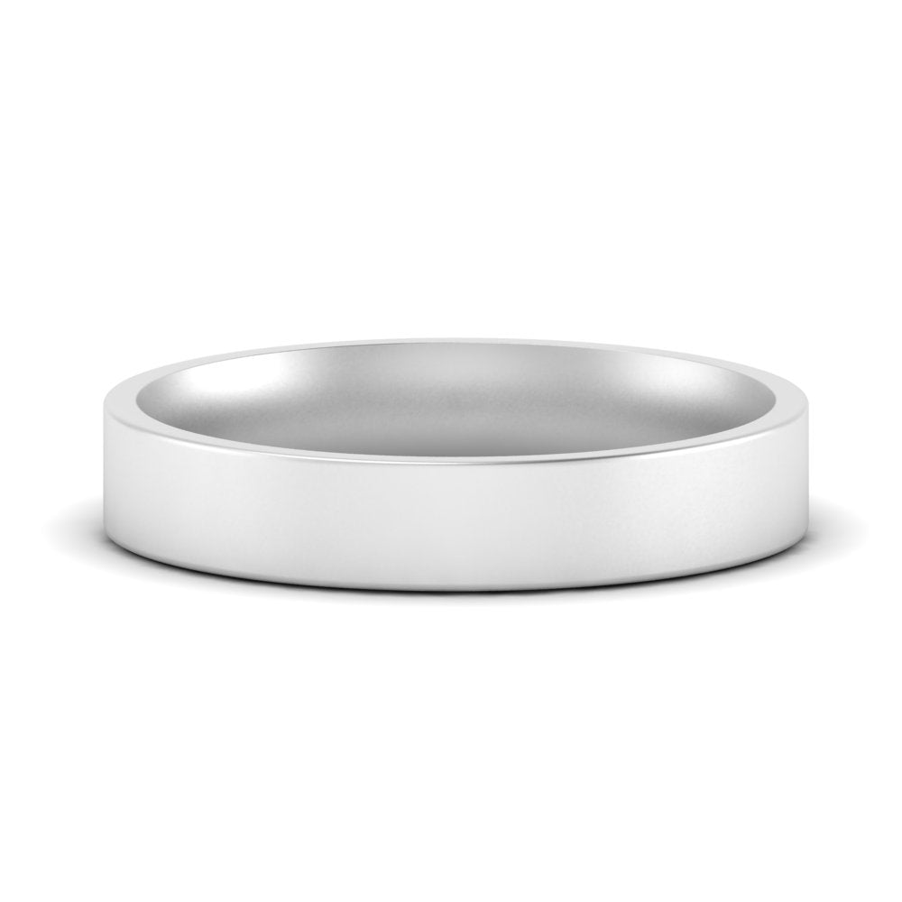 Comfort Fit Flat 4 mm Mens Wedding Band