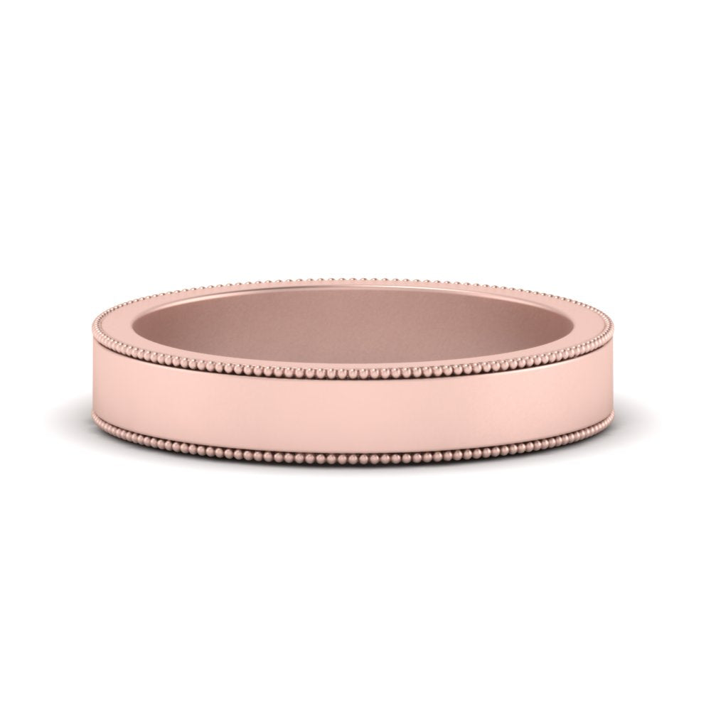 Flat Milgrain Mens Wedding Band
