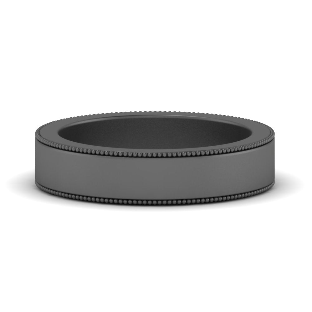 Flat Milgrain Mens Wedding Band