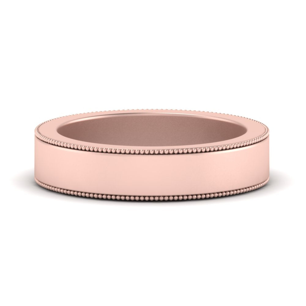 Flat Milgrain Mens Wedding Band
