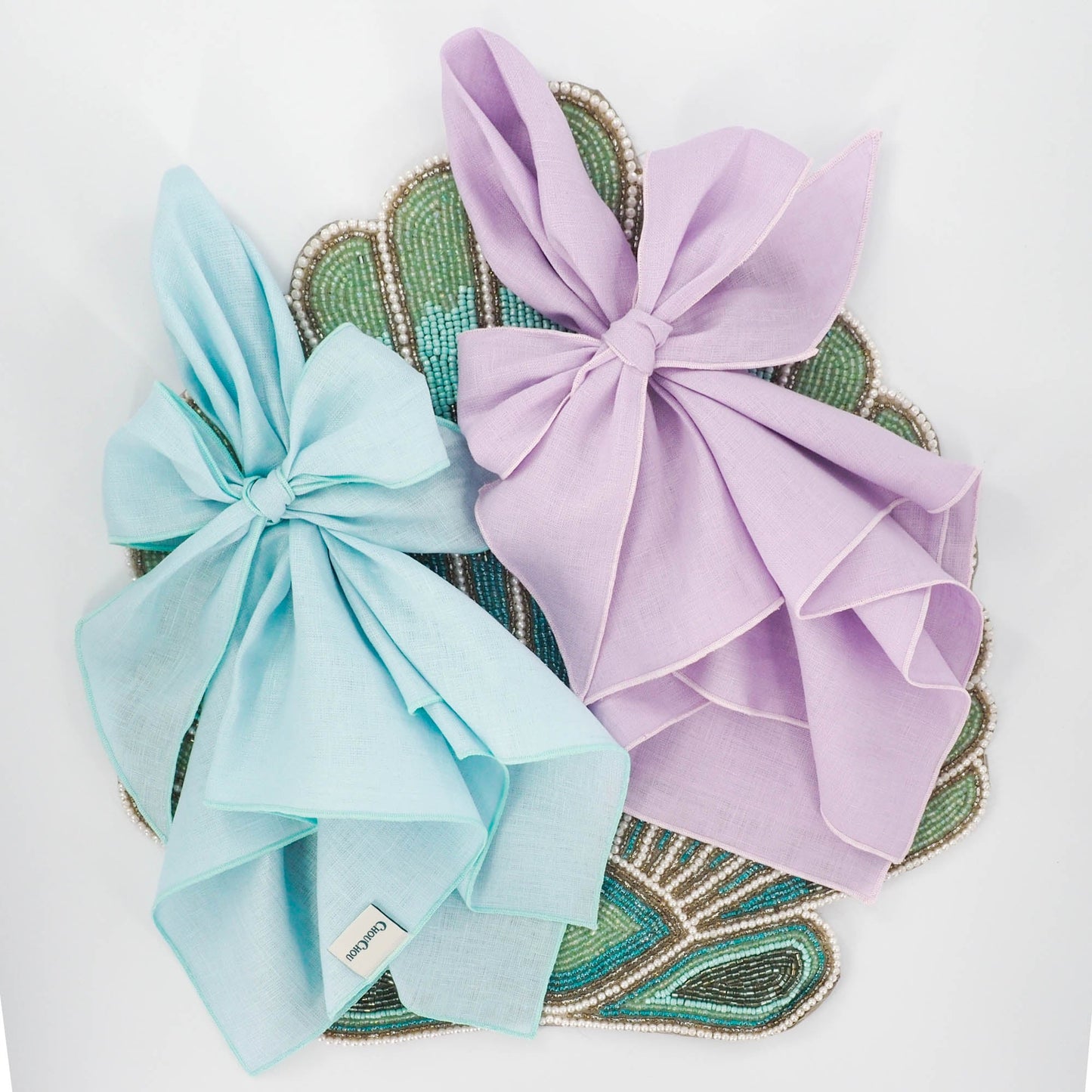 Green Linen Dinner Napkins, Set of 4